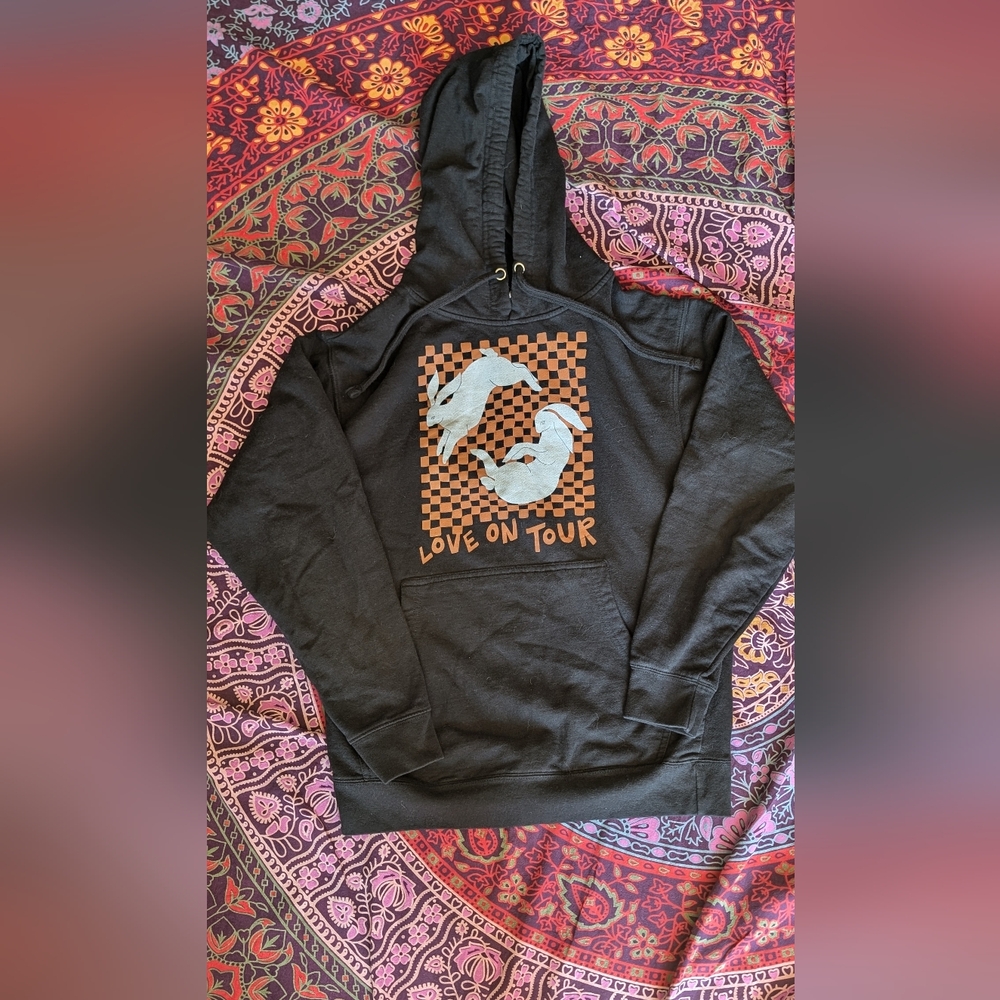 Harry Styles Black and Orange Love On Tour Hoodie S